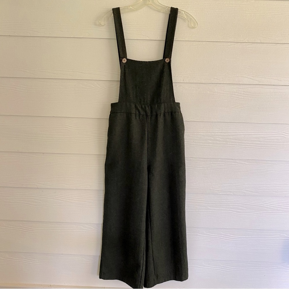 Roolee Wool Blend Wide Leg Pinafore Jumpsuit Size Medium